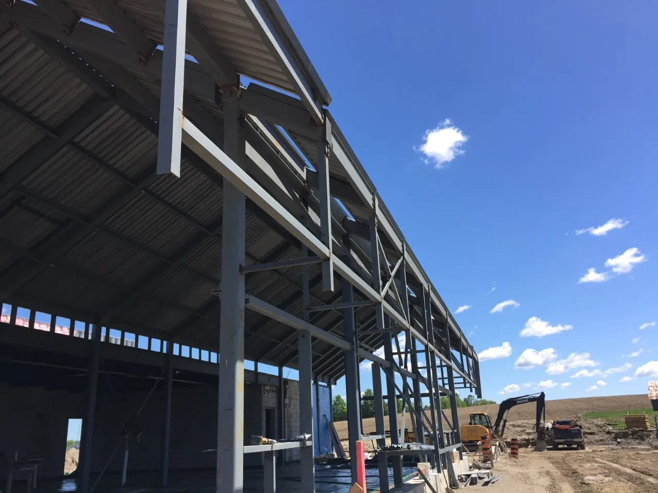 Fabricated steelwork on a completed job.